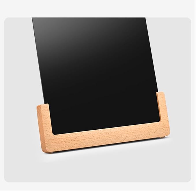 ECKEK Tabletop Chalkboard Signs with Base Stand Carbon Steel Menu Chalkboard Stand, Message Board for Shop, Restaurant, Home Decoration (Wooden Base 22 * 31cm/8.6612.20inches)