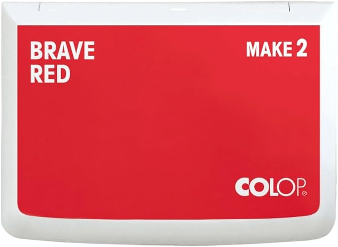 COLOP Make Series, Ink Stamp Pads, with Non-Toxic Premium Ink, Water-Based Acid-Free (Brave Red, Make 2-2-3/4" x 4-1/4")