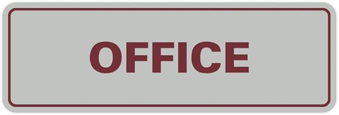 Signs ByLITA Standard Office Sign - Professional Business Signage - Easy to Install (Light Grey/Burgundy) - Small 1 Pack