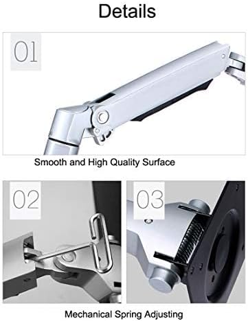 XSJ8013WT Wall Mount Laptop Holder Ultra Long Arm Aluminum Mechanical Spring Full Motion Laptop Mount Arm Monitor Holder Lapdesk (Silver)