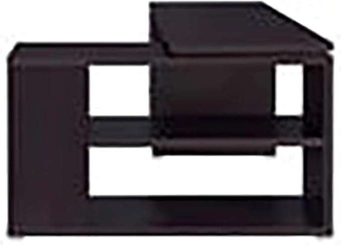 Pemberly Row L Shape Corner Storage Desk in Brown Cappuccino, Letter/Legal File, 5 Bookshelves