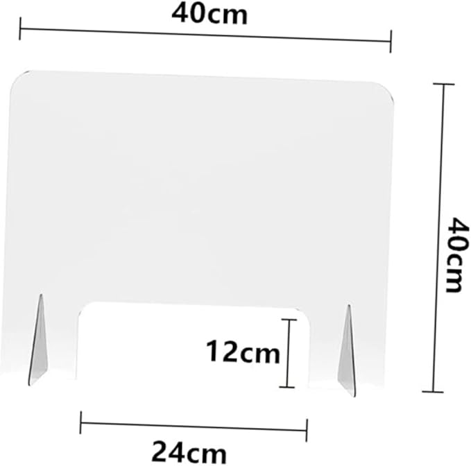 KALLORY Prevention Baffles Dividers Panel Table Protective Office Divider Board Clear Desk Barrier Reception Screen Universal Block Shield Clear Book Holder Notepads Vertical Sneeze Guard