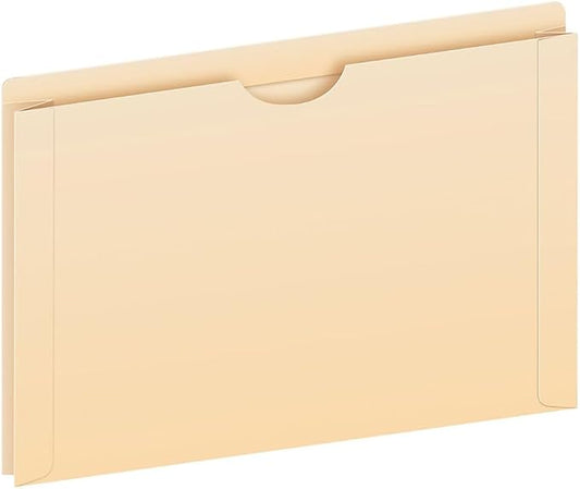 Pendaflex File Jackets, Legal Size, Manila, 2" Expansion, Reinforced Straight-Cut Tabs with Thumb Cut, 50 Per Box (23200EE), Beige