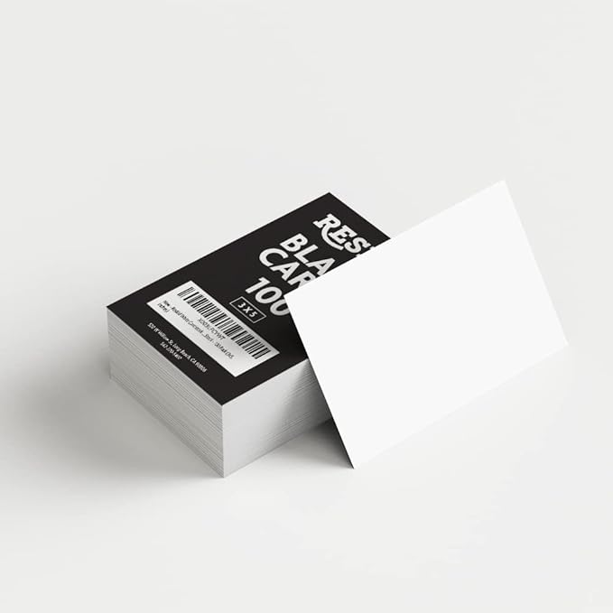 Reskid 100 Pack of 3x5 inches Thick Heavyweight Index Cards on 110lb Card Stock - Perfect for Note-Taking, Studying, and Organization - Ideal for Classrooms, Office, and Home Use (3x5, Inches)