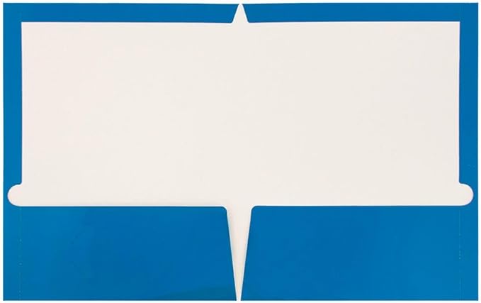 JAM PAPER Laminated Two Pocket Glossy Folders - Blue - 3/Pack