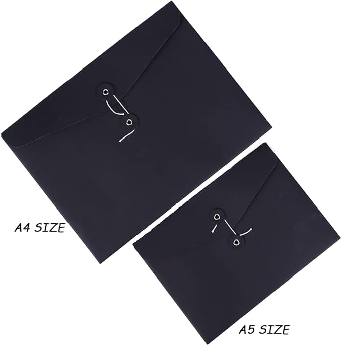 10pcs A4 Kraft Paper Envelopes Portfolio Foolscap File Folders Document Folder with String Fastener Closure Wallet Pockets File Bags Storage Pouch Paperwork Organizer Bag for Office School Home