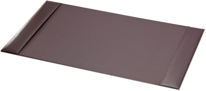 Dacasso Bonded Pad with Side Rails Luxury Leather Desk Blotter for Writing, 30 x 18, Brown