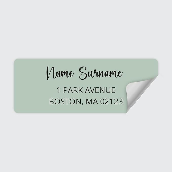 Dotty about Paper Personalized Sage Green Colorblock - Return Address Labels x 100