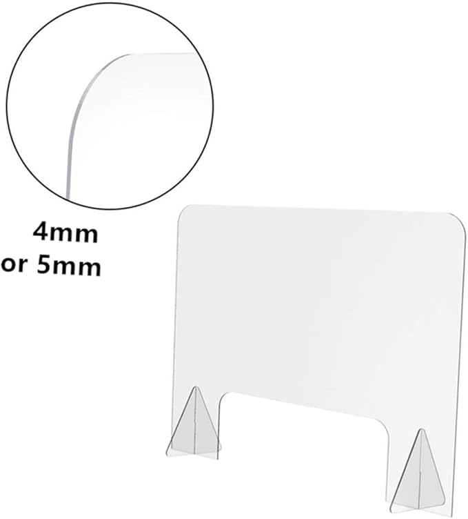 KALLORY Prevention Baffles Dividers Panel Table Protective Office Divider Board Clear Desk Barrier Reception Screen Universal Block Shield Clear Book Holder Notepads Vertical Sneeze Guard
