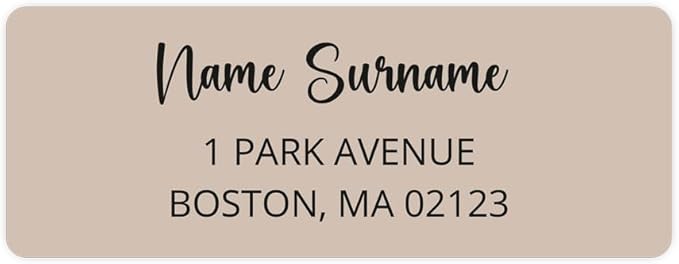 Dotty about Paper Personalized Beige Colorblock - Return Address Labels x 100