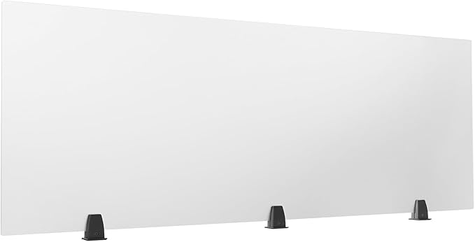 KONKENIE Acrylic Office Privacy Partition Indoor Desk Divider Guard Rectangle Desktop Privacy Panel Privacy Shield Screen for Classroom Office Reception Station Bakery Translucent (60x22x2”,1PCS)