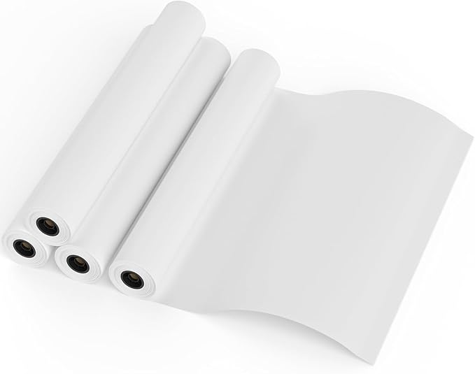 FungLam Wide Format Paper, 24 in x 150 ft Plotter Paper, 4 Rolls CAD Bond Rolls with 2 in Core, 20 LB Bond Papers Rolls, Idea for CAD Drawings, Engineering Plans, GIS Maps & Architectural Designs