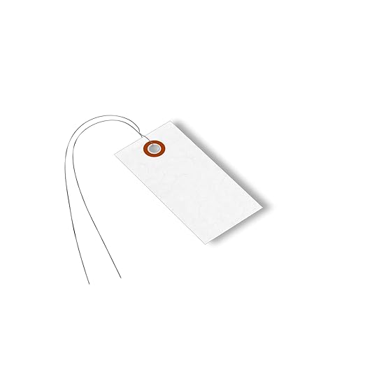 SmartSign (Pack of 1000) 3.25 x 1.625 inch “White” Blank Tyvek Shipping Tags with Wire, Size #2, 8 mil Thick Tyvek