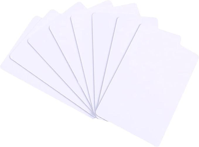 25 Pack - Premium Blank PVC Cards for ID Badge Printers - Premium Quality White CR80 30 Mil (CR8030) by KLMNDUO - Compatible with Most Photo ID Badge Printers(White)