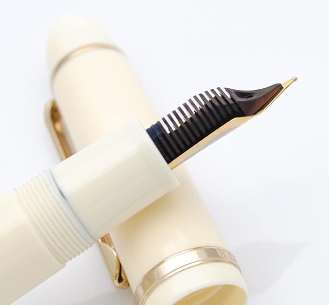 JINHAO X159 Fountain Pen (EF Nib 0.38mm, Ivory White with Gold Clip)