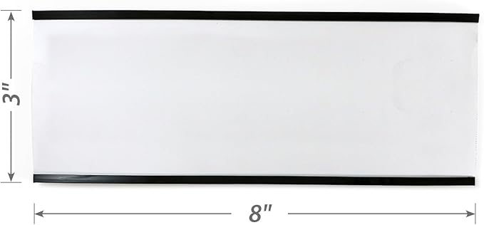SmartSign (10-Pack) Magnetic C Channel Card Label Holders - 3" x 8" Metal Racks and Shelf Label Holders with Paper Inserts