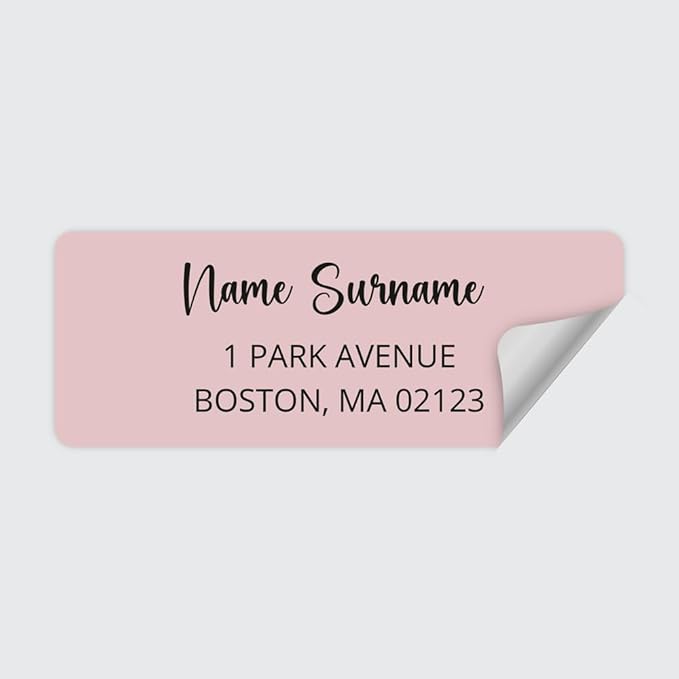 Dotty about Paper Personalized Blush Pink Colorblock - Return Address Labels x 100