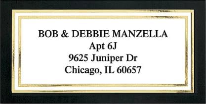 Colorful Images Black and Gold Foil Metallic Return Address Mailing Labels, Personalized with Names & Addresses, Set of 144 Custom Self Adhesive, Easy Peel Flat Label Sheets, 1-⅛ ”x 2-¼” Size