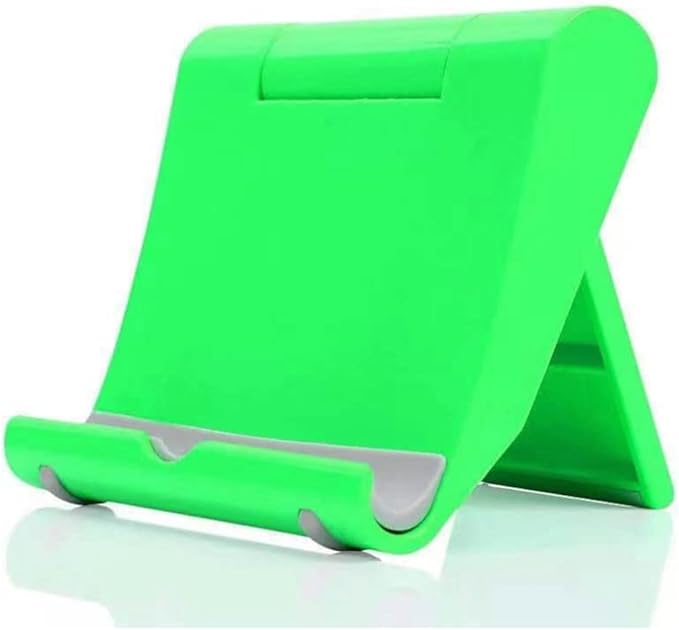 JUSDIQIR Cell Phone Stand for Desk Foldable Cell Phone Holder Desk Tablet Holder Mobile Phone Dock, Multi-Angle Universal Adjustable Tablet Dock Compatible with Most Cell Phones (Green)