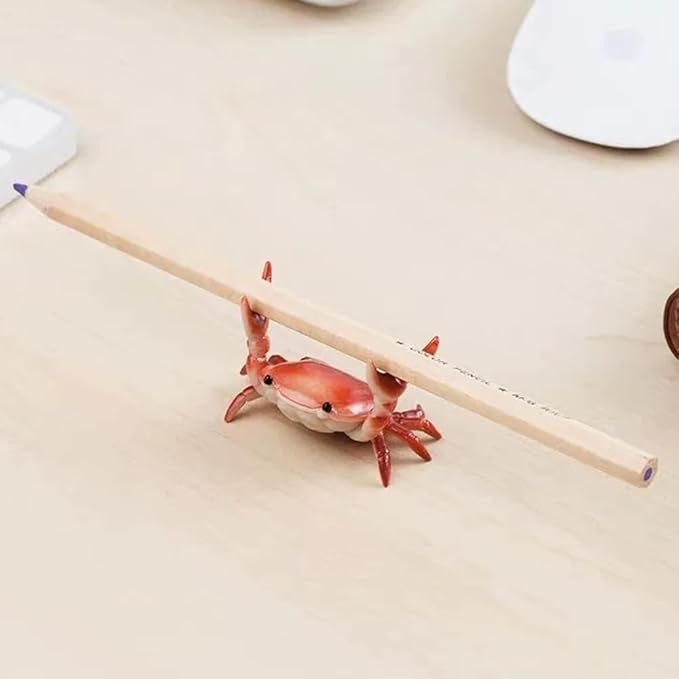 Crab Pen Holder for Desk, Cute Multifunctional Weightlifting Desk Crab Pencil Holder Organizer for Pens, Pencils & Makeup, Funny Desktop Decor Gift for Home Office School
