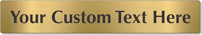 SmartSign Custom Brass Sign - 2" x 12", 40 mil REAL Bugle Brass Metal, Personalized Name Door Sign, Heavy-Duty Premium Engraved Door/Wall Mount Plaque for Business/Office, Gold and Black