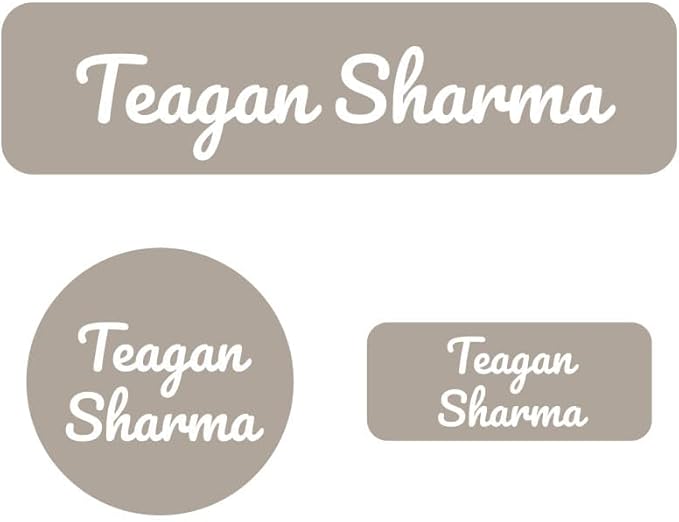 Name Bubbles - Basic Daycare Name Stickers for Kids (102 ct) Personalized Waterproof Name Labels for School Supplies, Clothing Tags, Baby Bottles, All Ages - Washable Stick-On Labels (Neutral Color)
