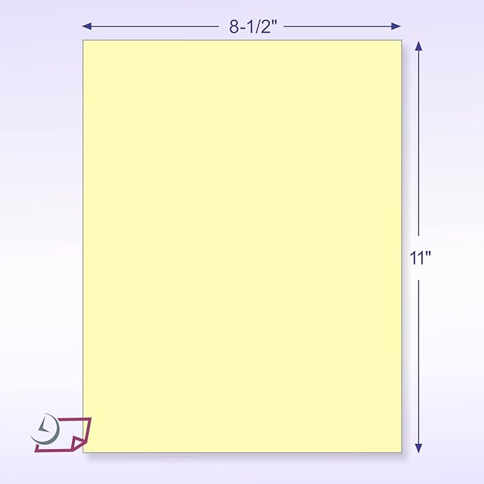 NextDayLabels - Pack of 500 Sheets 8-1/2" x 11" Letter Size CFB NCR (Carbon-Less) Paper, for Laser or Ink Jet Printer (Yellow CFB)