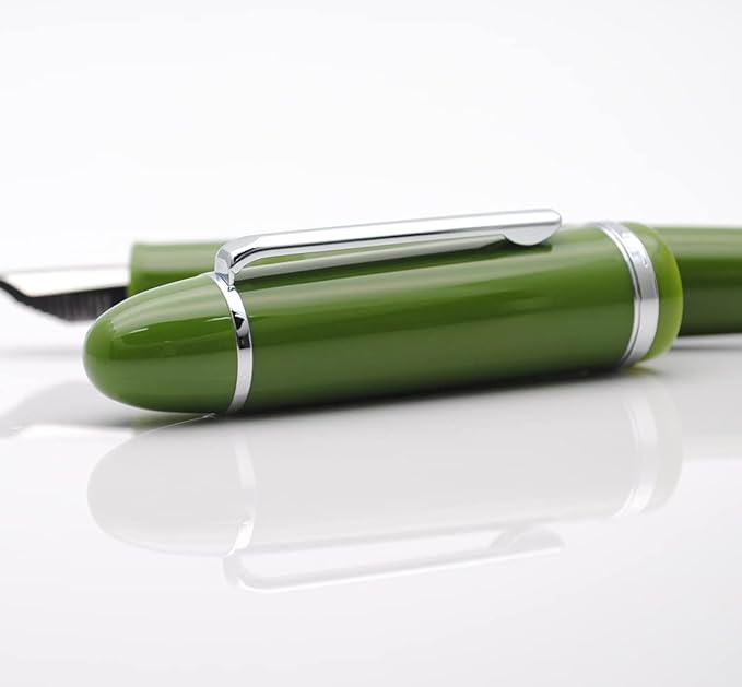 JINHAO X159 Fountain Pen (F Nib 0.5mm, Avocado Green with Silvery Clip)