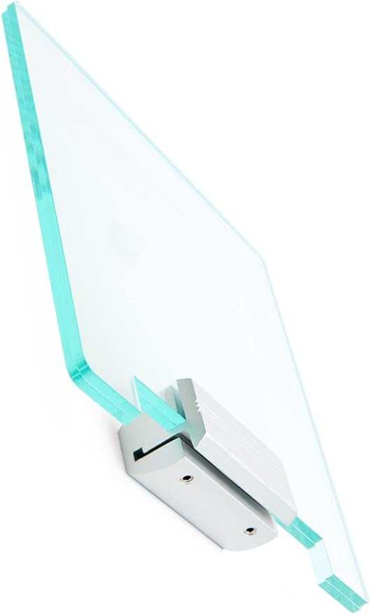 Set of Two - 6 x 6 Inch Acrylic Office Signs with 4 Inch Aluminum Support for Wall Mount, Do-it-Yourself Directional Sign Holders Include Printable Film Sheets for Custom Presentations