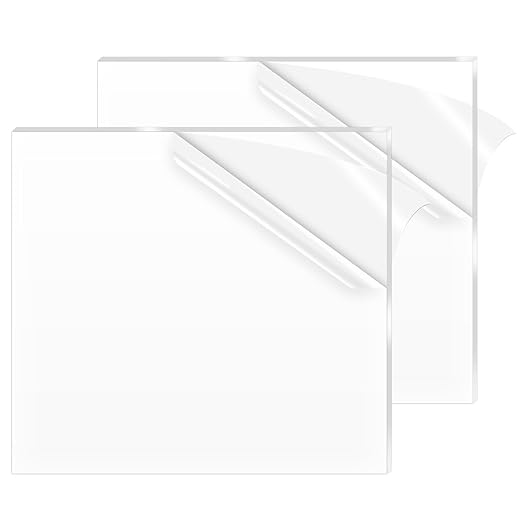 2 Pack 16x20 Inch Acrylic Sheet 1/8" Thick, Cast Acrylic Sheet, Clear Plexiglass Sheets, for Craft Projects, Display Cases, Signs, Photo Frame