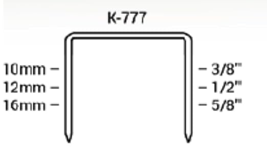 Klinch-Pak K-777/10 3/8” Leg by 1/2" Wide Heavy-Duty Galvanized Plier Staples, 2400 Per Package, for stapling Trays, Lids, Bags, Header Cards, Fastening End Caps and Container Inserts