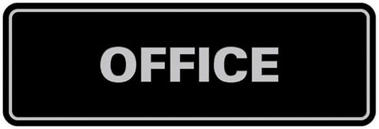 Signs ByLITA Standard Office Sign - Professional Business Signage - Easy to Install (Black/Silver) - Large 1 Pack