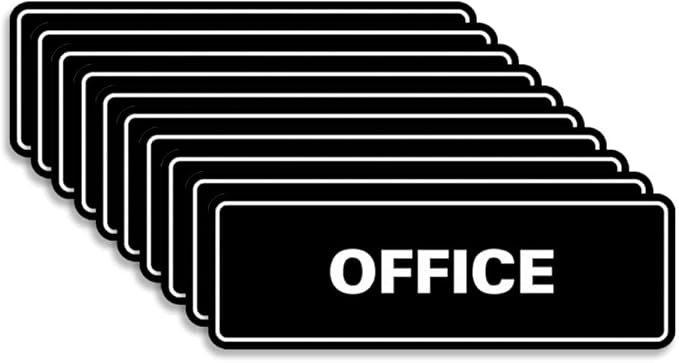 Signs ByLITA Standard Office Sign - Professional Business Signage - Easy to Install (Black) - Medium 10 Pack