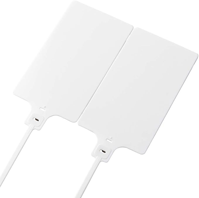 200Pcs Plastic Seals Shipping Label Tags, Writable Marker Big Sign Tie for Logistics, 255mm Total Length Self Locking Inventory Waterproof Tag Fastener with 3 Marker Pen (White)