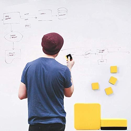Dry Erase Erasers, 36 Pack Magnetic Whiteboard Eraser Chalkboard Eraser Dry Eraser for Classroom Office and home (Yellow)