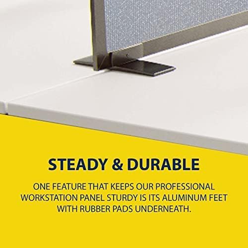 OBEX Acoustical Free Standing Privacy Screen, Cubicle Accessories Desk Privacy Panel, Desk Dividers for Office, Office Furniture Partitions Portable Sound Proof Dividers, 12" x 30", Overcast