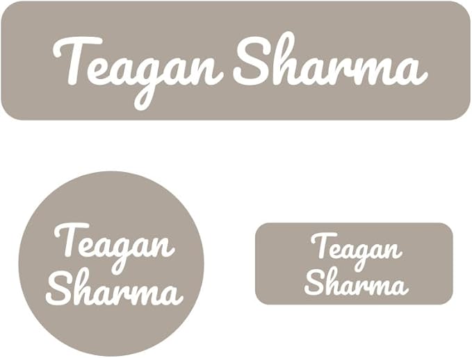 Name Bubbles - Basic Daycare Name Stickers for Kids (144 ct) Personalized Waterproof Name Labels for School Supplies, Clothing Tags, Baby Bottles, All Ages - Washable Stick-On Labels (Neutral Color)