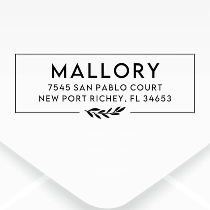Custom Floral Address Stamp | Choose from 12 Designs | Multiple Ink Color Options | Envelope Return Address Stamp for Couple or Family (Design 1, Large)