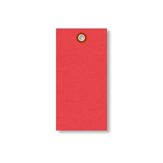 SmartSign (Pack of 1000) 4.75 x 2.375 inch “Red” Blank Tyvek Shipping Tags with Metal Eyelets, Size #5, 8 mil Thick Tyvek