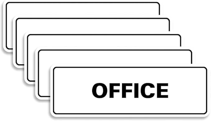 Signs ByLITA Standard Office Sign - Professional Business Signage - Easy to Install (White) - Small 5 Pack