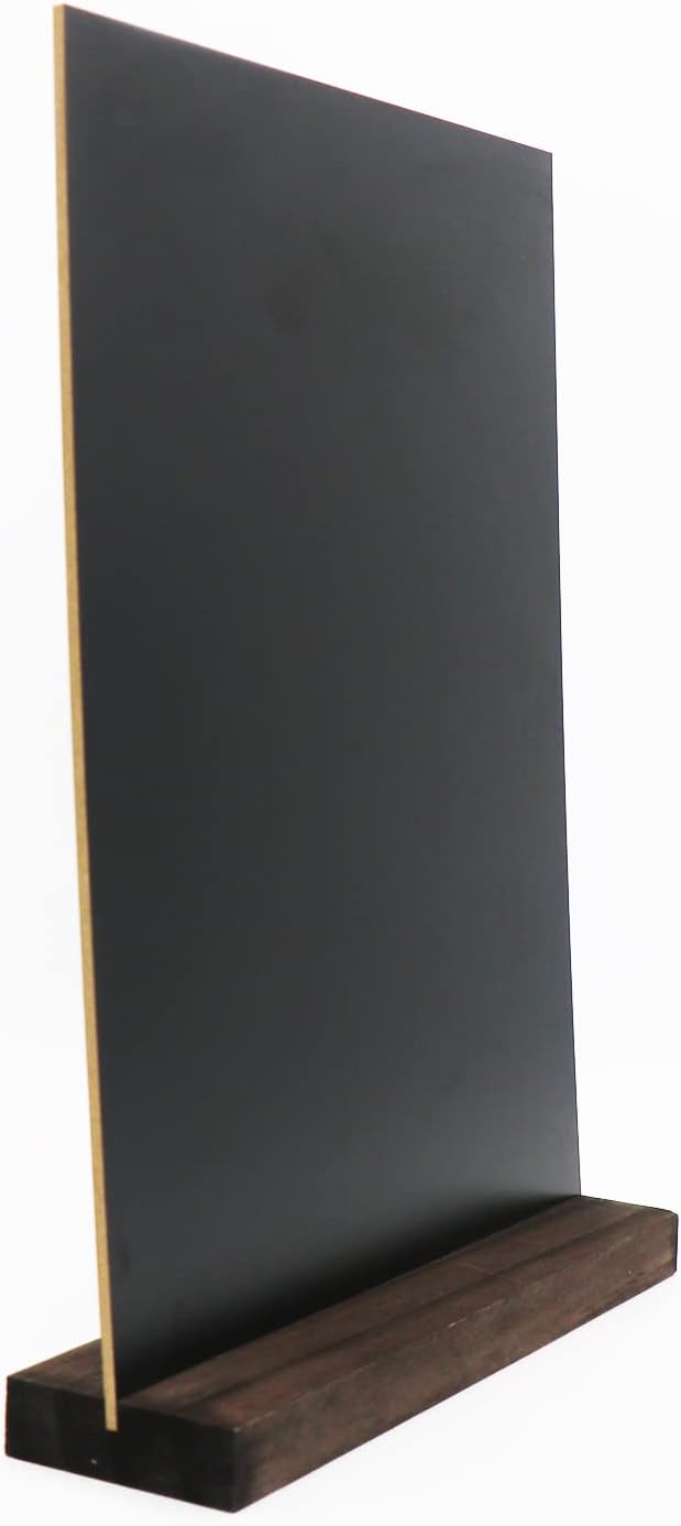 GUKBIAY Tabletop Chalkboard Sign with Base Stand 4 Pack 8.5 x 11 Inch Double Side Standing Menu Boards Food Signs for Party Buffet Wedding Bar Restaurant Food