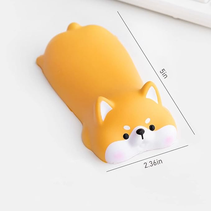 Cityhermit Cute Wrist Rest Support for Mouse Computer Arm Rest for Desk Ergonomic Kawaii Office Supplies Slow Rising PU Mouse Pad (Yellow Shiba Inu-2pcs)
