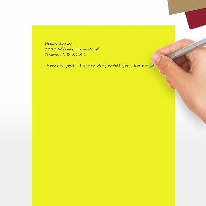 LUXPaper 8.5" x 11" Paper | Letter Size | Citrus Yellow | 80lb. Text | 50 Qty