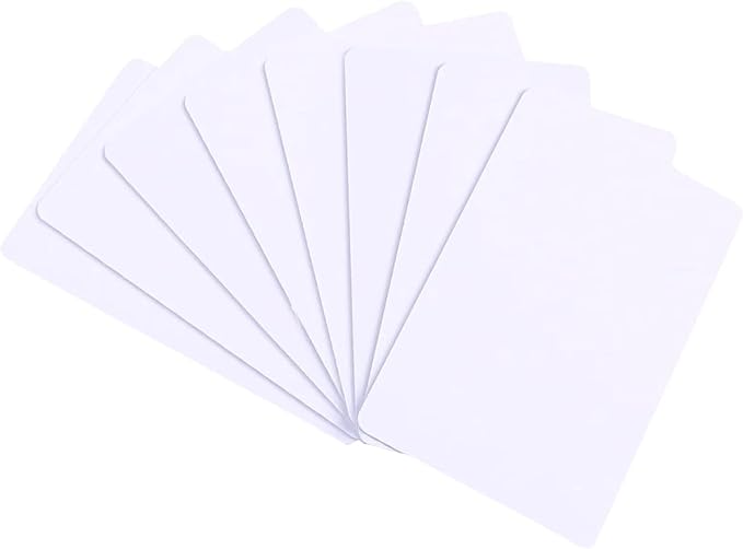 250 Pack - Premium Blank PVC Cards for ID Badge Printers - Premium Quality White CR80 30 Mil (CR8030) by KLMNDUO - Compatible with Most Photo ID Badge Printers(White)