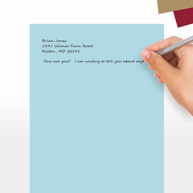LUXPaper 8.5" x 11" Paper | Letter Size | Pastel Blue | 60lb. Text | 500 Qty
