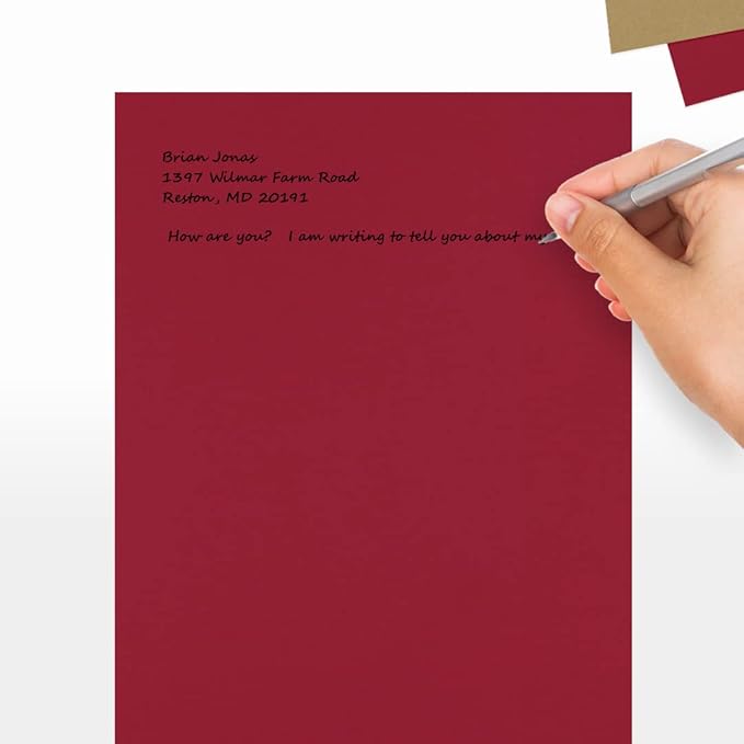LUXPaper 8.5" x 11" Paper | Letter Size | Garnet Red | 80lb. Text | 50 Qty