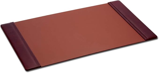 DACASSO Leather Desk Pad with Side Rails - Luxury Leather Desk Blotter for Writing - Executive Desk Surface Protector - (Mocha, 34 x 20)