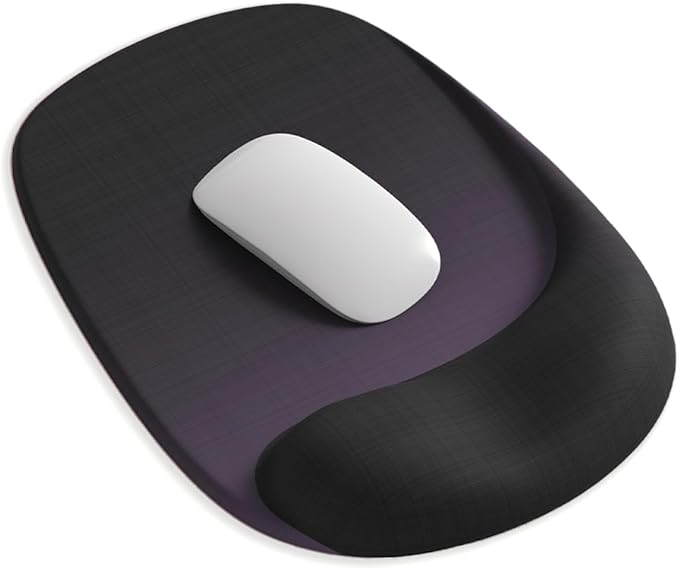 ErgoEase Ergonomic Mouse Pad with Gel Wrist Support - Premium Lycra Fabric, Non-Slip, Ideal for Laptop & Desktop, Office & Gaming，Desk Accessories (06Twilight Purple)