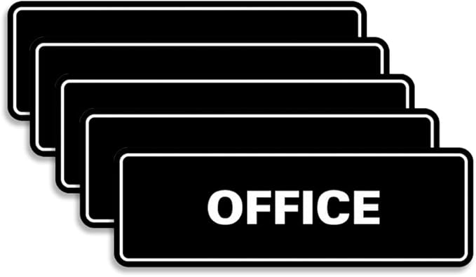 Signs ByLITA Standard Office Sign - Professional Business Signage - Easy to Install (Black) - Medium 5 Pack