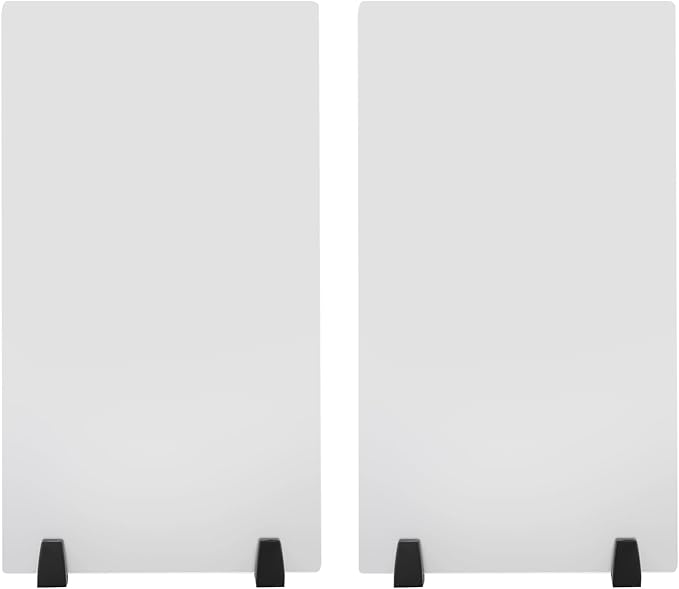 2pcs Acrylic Free Standing Screen, Frosted Clear Acrylic Divider, Dividers for Desk Privacy Home & Office Partitions for Table Top Workstation, Plexiglas Sneeze Guard Shield (30 x 18 inch)